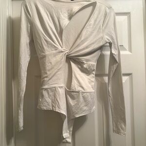 Elegant White Twist-Front Top